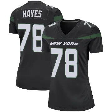 ＃78 Women's Marquis Hayes Black Game New York Jets Stealth Jersey