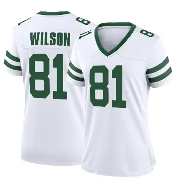 ＃81 Women's Pokey Wilson White Game New York Jets Legacy Jersey