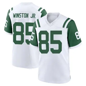 ＃85 Men's Easop Winston Jr. White Game New York Jets Classic Alternate Jersey