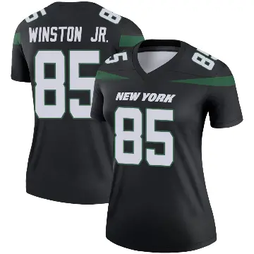 ＃85 Women's Easop Winston Jr. Black Legend New York Jets Stealth Color Rush Jersey