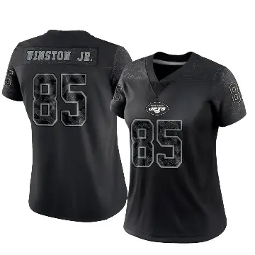＃85 Women's Easop Winston Jr. Black Limited New York Jets Reflective Jersey
