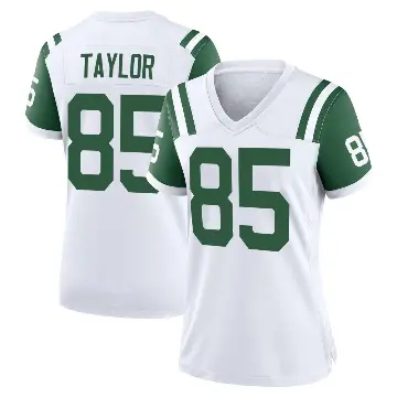 ＃85 Women's Mason Taylor White Game New York Jets Classic Alternate Jersey