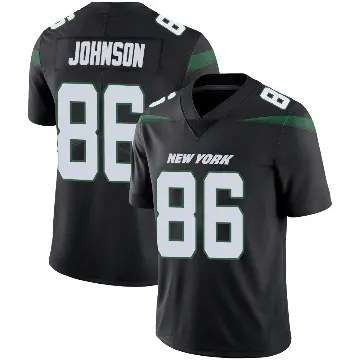 ＃86 Men's Neal Johnson Black Limited New York Jets Stealth Vapor Jersey
