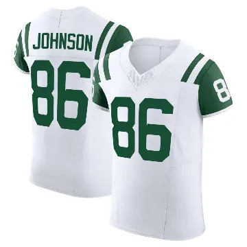 ＃86 Men's Neal Johnson White Elite New York Jets Classic Alternate Vapor F.U.S.E. Jersey