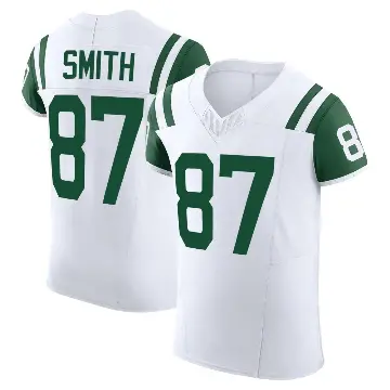 ＃87 Men's Brandon Smith White Elite New York Jets Classic Alternate Vapor F.U.S.E. Jersey