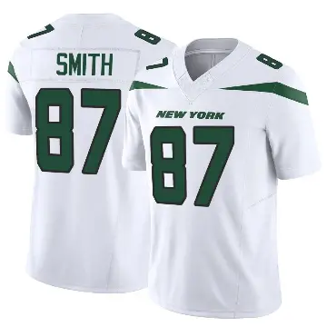 ＃87 Men's Brandon Smith White Limited New York Jets Vapor F.U.S.E. Jersey