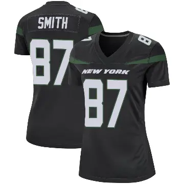 ＃87 Women's Brandon Smith Black Game New York Jets Stealth Jersey