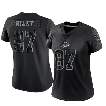 ＃87 Women's Marcus Riley Black Limited New York Jets Reflective Jersey