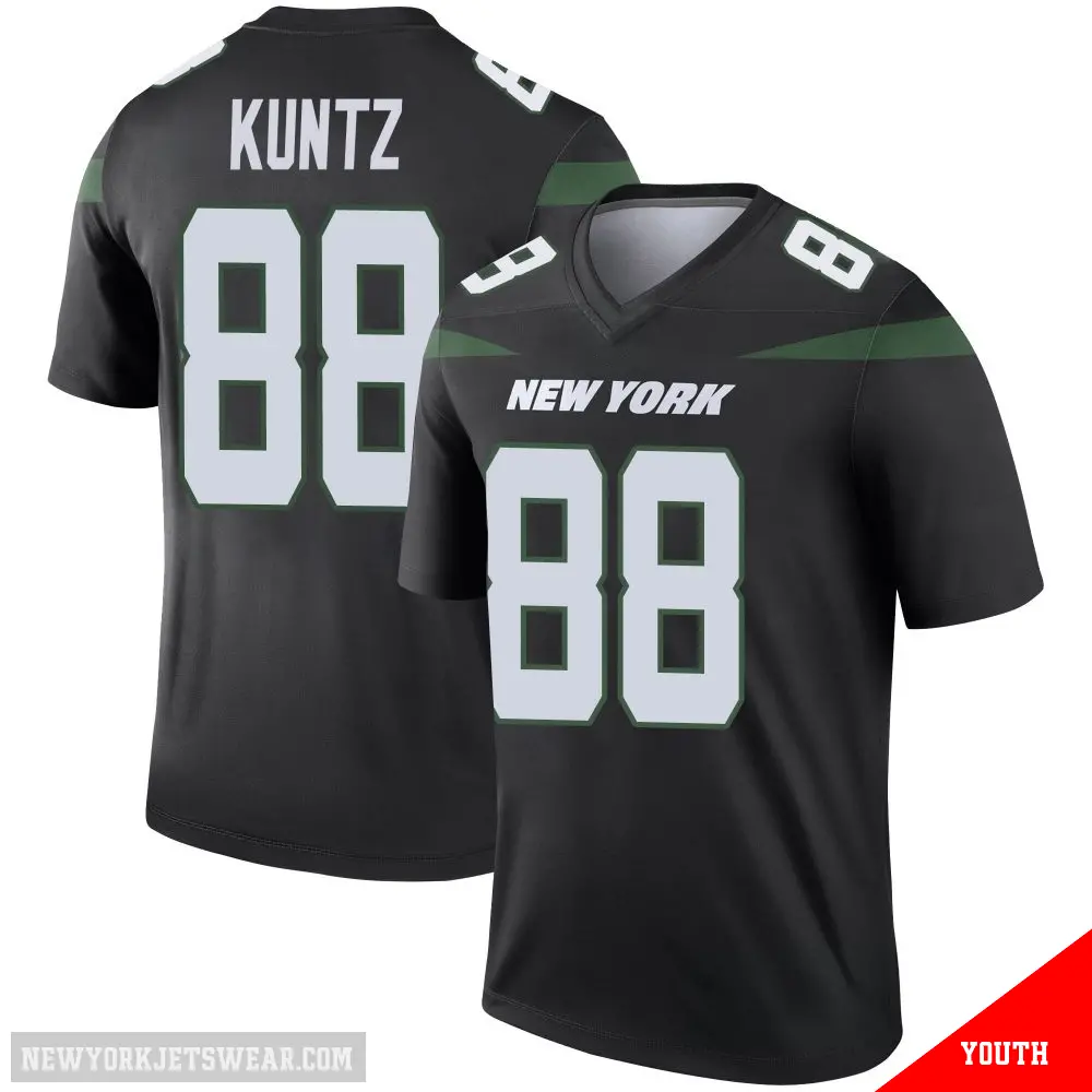＃88 Youth Zack Kuntz Black Legend New York Jets Stealth Color Rush Jersey