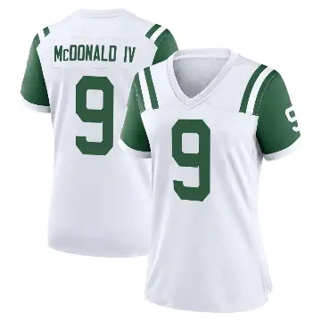 ＃9 Women's Will McDonald IV White Game New York Jets Classic Alternate Jersey