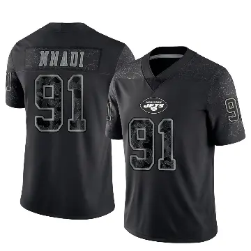 ＃91 Men's Derrick Nnadi Black Limited New York Jets Reflective Jersey