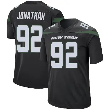 ＃92 Men's Kingsley Jonathan Black Game New York Jets Stealth Jersey
