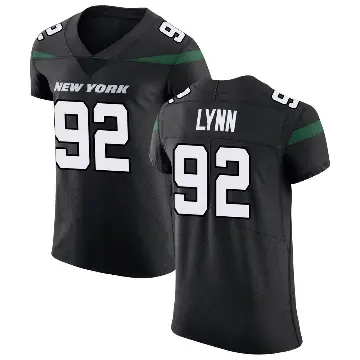 ＃92 Men's Nate Lynn Black Elite New York Jets Stealth Vapor Untouchable Jersey