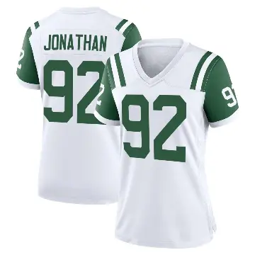 ＃92 Women's Kingsley Jonathan White Game New York Jets Classic Alternate Jersey