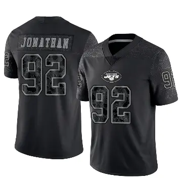 ＃92 Youth Kingsley Jonathan Black Limited New York Jets Reflective Jersey
