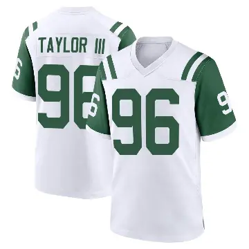 ＃96 Men's Leonard Taylor III White Game New York Jets Classic Alternate Jersey