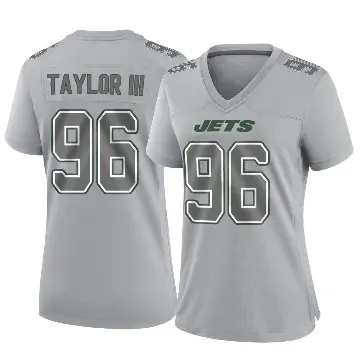 ＃96 Women's Leonard Taylor III Gray Game New York Jets Atmosphere Fashion Jersey