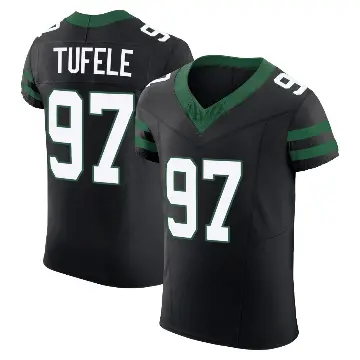 ＃97 Men's Jay Tufele Black Elite New York Jets Legacy Alternate Vapor F.U.S.E. Jersey