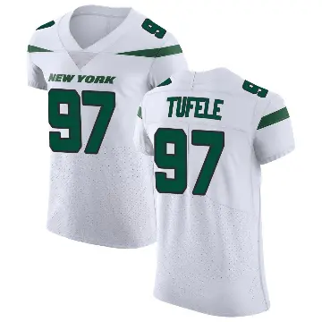 ＃97 Men's Jay Tufele White Elite New York Jets Spotlight Vapor Untouchable Jersey