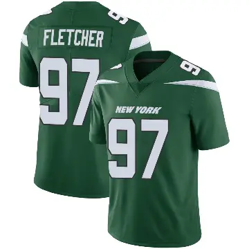 ＃97 Men's Michael Fletcher Green Limited New York Jets Gotham Vapor Jersey