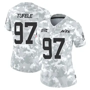 ＃97 Women's Jay Tufele Arctic Camo Limited New York Jets 2024 Salute to Service Jersey