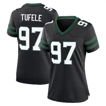 ＃97 Women's Jay Tufele Black Game New York Jets Legacy Alternate Jersey