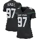 ＃97 Women's Jay Tufele Black Game New York Jets Stealth Jersey