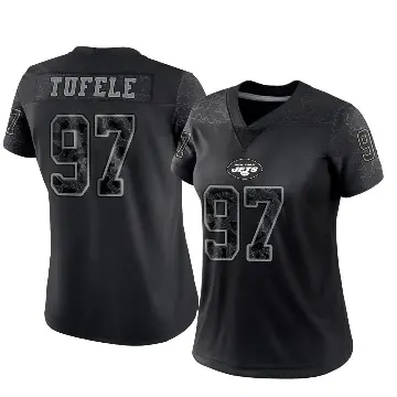 ＃97 Women's Jay Tufele Black Limited New York Jets Reflective Jersey