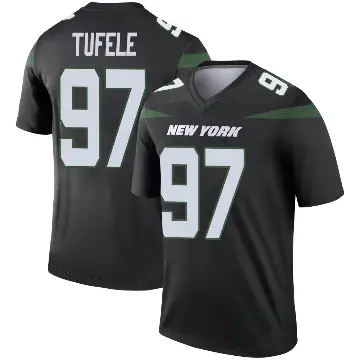 ＃97 Youth Jay Tufele Black Legend New York Jets Stealth Color Rush Jersey