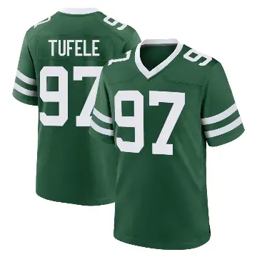 ＃97 Youth Jay Tufele Green Game New York Jets Legacy Jersey