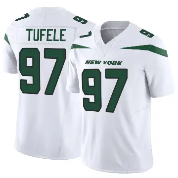 ＃97 Youth Jay Tufele White Limited New York Jets Vapor F.U.S.E. Jersey