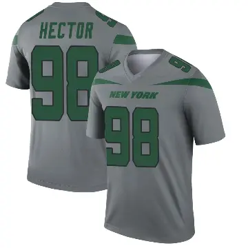 ＃98 Youth Bruce Hector Gray Legend New York Jets Inverted Jersey
