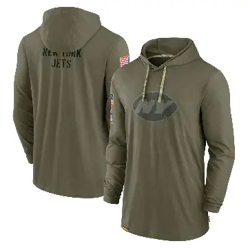 Men's Olive New York Jets 2022 Salute to Service Tonal Pullover Hoodie